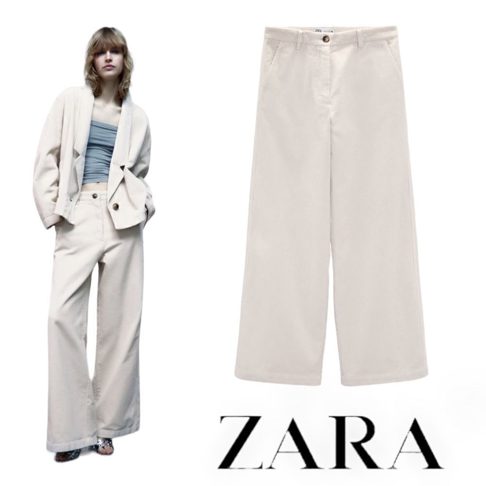 ZARA | Ecru | THE FULL LENGTH CORDUROY PANTS